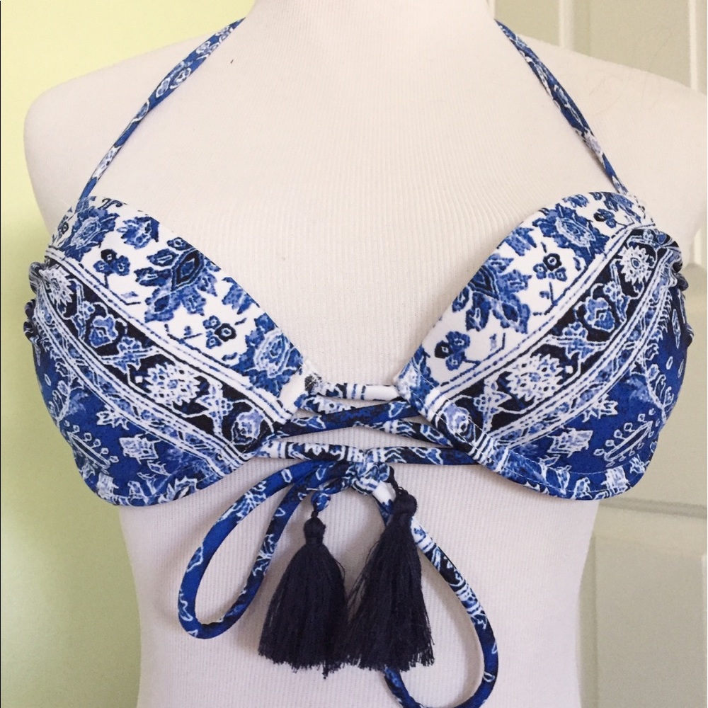 blue paisley push up bikini xhileration